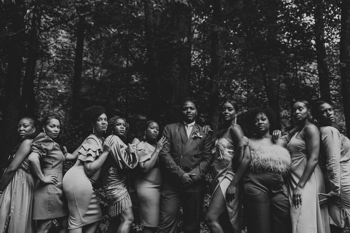 No bridal party, but our tribe stayed by our side.