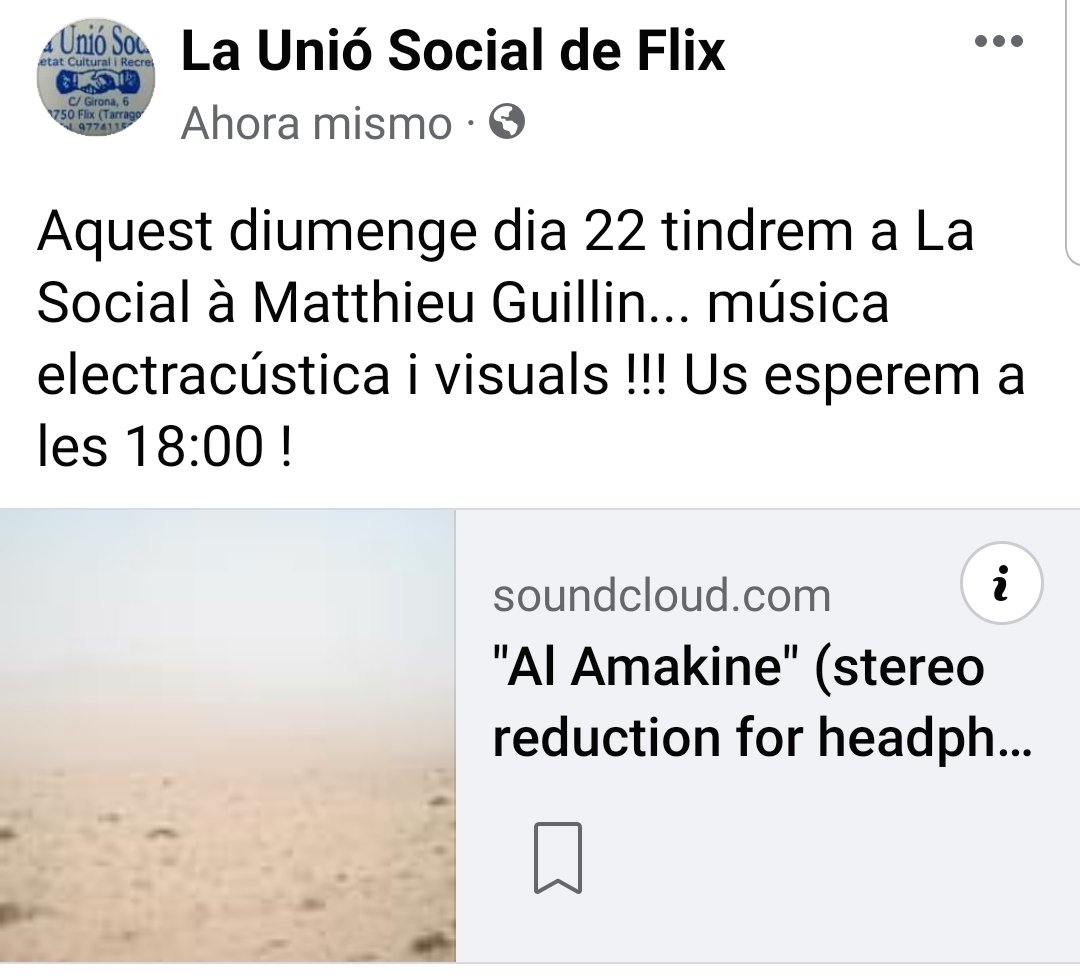 SocialUnio's tweet photo. Aquest diumenge dia 22 tindrem a La Social à Matthieu Guillin... música electracústica i visuals !!! Us esperem a les 18:00 ! https://t.co/YppYyvsjTG