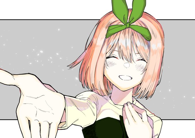 カタツ中毒さんがTwitterに投稿した中野四葉(五等分の花嫁)のイラスト。