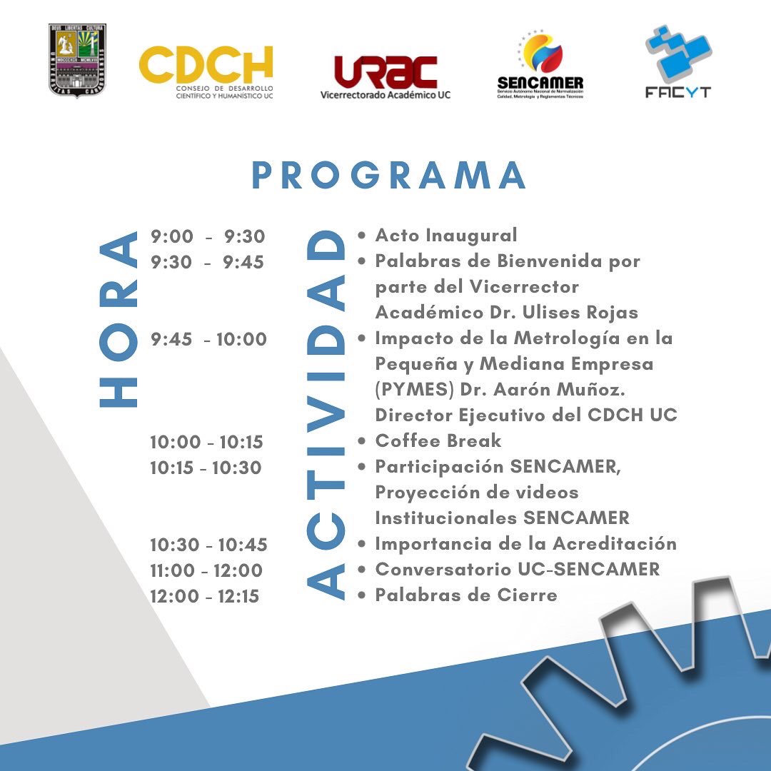 Este 25/5 la UC tendrá un encuentro con SENCAMER, objetivo de informar y brindar Aseguramiento de la Calidad desde la Acreditación. se realizará a través del CDCHUC, bajo los lineamientos del VRACUC en el Auditorio Ninoska Maneiro de FACYT a partir de las 10am.

Entrada libre.