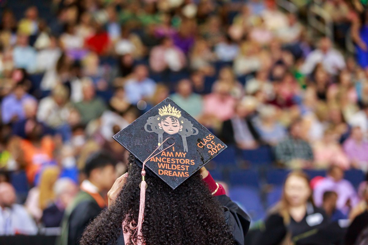 MercerYou's tweet photo. "Happy little graduates" in their creative caps. #Mercer2022 https://t.co/TP1UVCOMxX