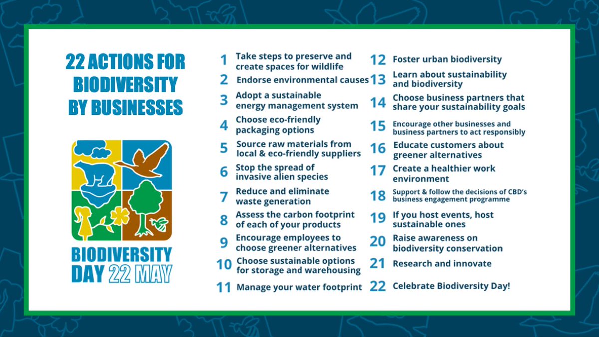 CarbonBalanced's tweet photo. 22 Great biodiversity actions for business https://t.co/8Y26dRaDpP  Choose #Carbonbalanced #print and #paper to protect the planet's most threatened ecosystems. https://t.co/M7sislXjhM #BiodiversityDay #ForNature https://t.co/t3IrMbW6D7