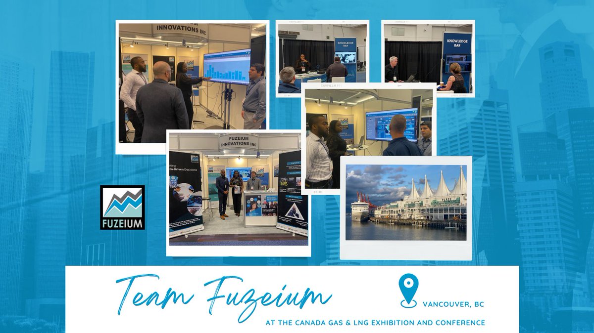 Team Fuzeium had a great experience exhibiting at the Canadian Gas and LNG Conference in Vancouver!

#CGLNG #gas #dataanalytics #vancouver #data #team