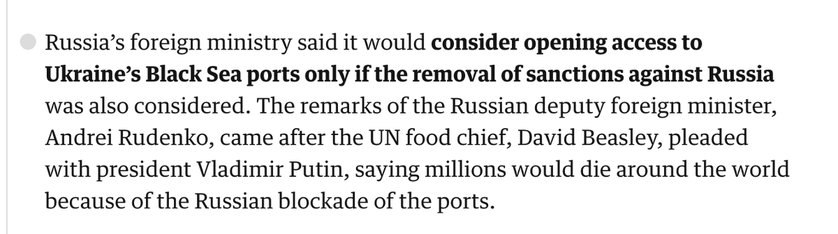 DarthPutinKGB's tweet photo. Our 2 step propaganda process.

1. We deny we are blocking grain exports from Ukraine

2. We will lift our blockade that isn't happening if you end sanctions on us https://t.co/BQxtvzFRYN