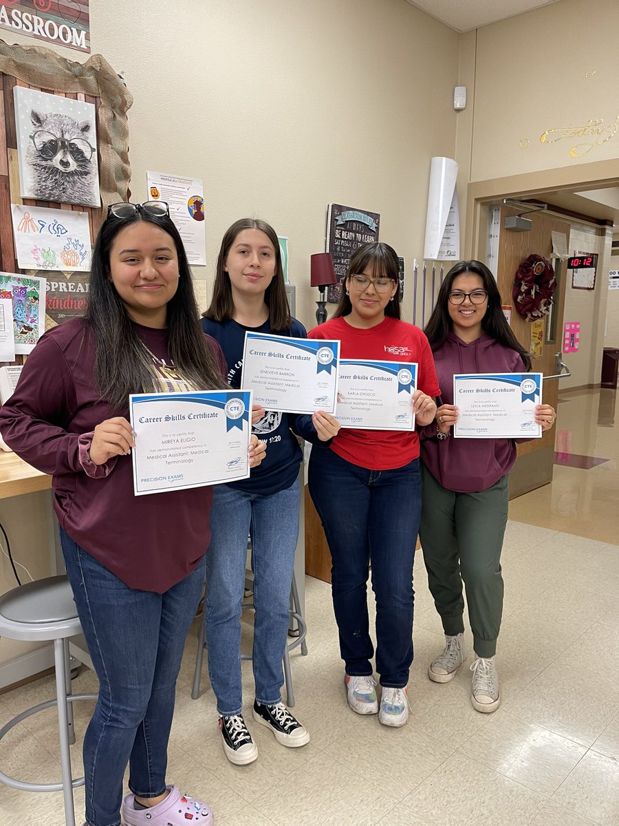 LFHSmedical's tweet photo. Congratulations to my students who earned a certificate from Precision Exams- Medical Assisting Medical Terminology! So proud of All of you!#iteachlfu https://t.co/M2jTe8L35T