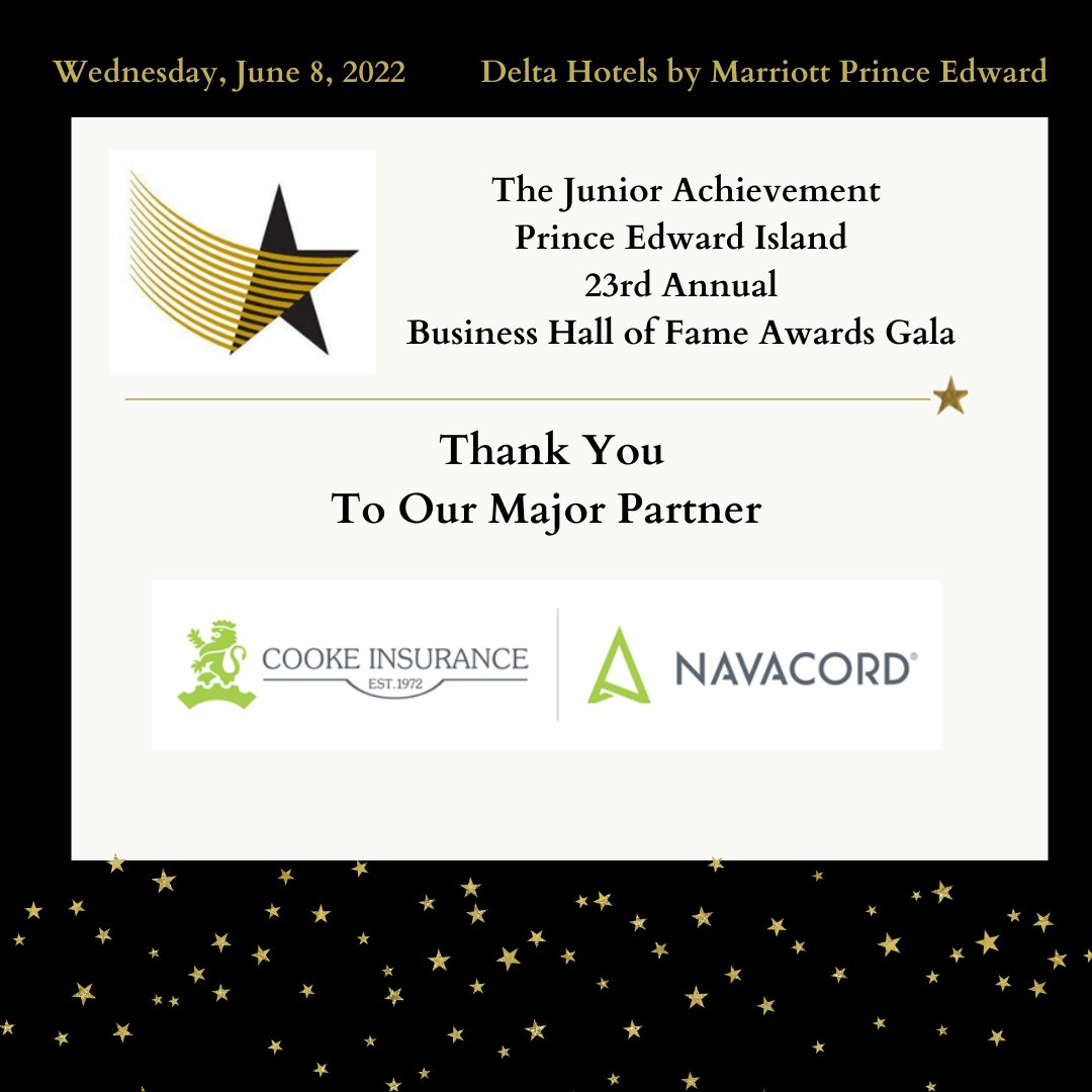 We are thrilled to be hosting the JA PEI Business Hall of Fame Awards Gala on Wednesday, June 8, 2022.  Join us in celebrating the accomplishments of Liam &amp; Kim Dolan, Peter MacDonald, and Dan MacIsaac. To reserve your seats, please contact Virginia Harris at vharris@japei.org