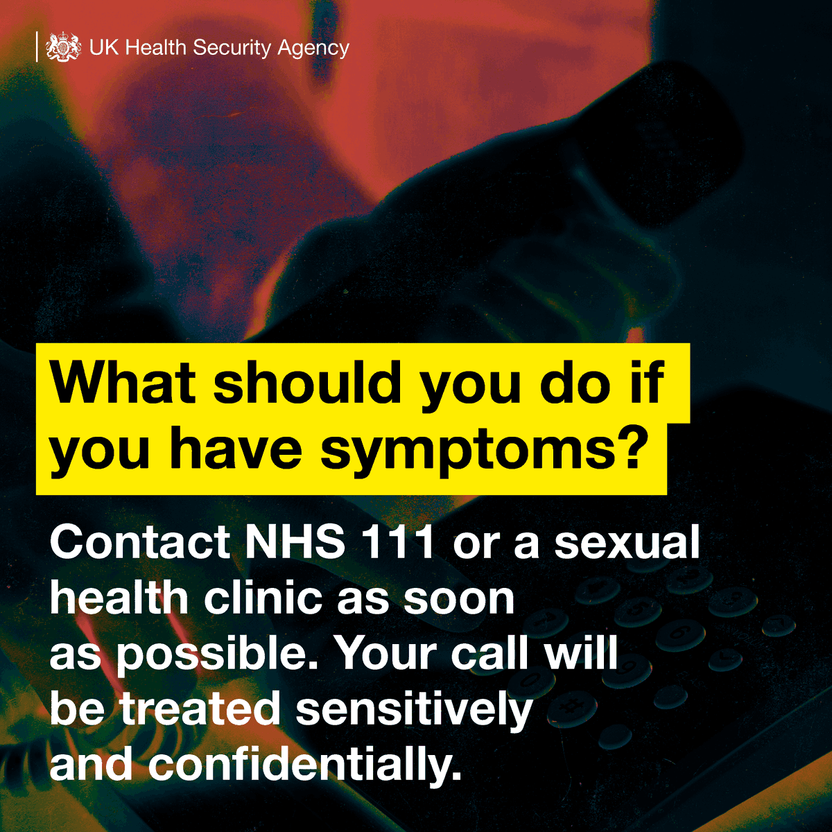 UKHSA's tweet photo. #Monkeypox Anyone with unusual rashes or lesions on any part of their body should contact NHS 111 or call a sexual health service. With recent cases mainly reported in gay and bisexual men, those in this community should be particularly alert. 
Get the latest updates ⏬