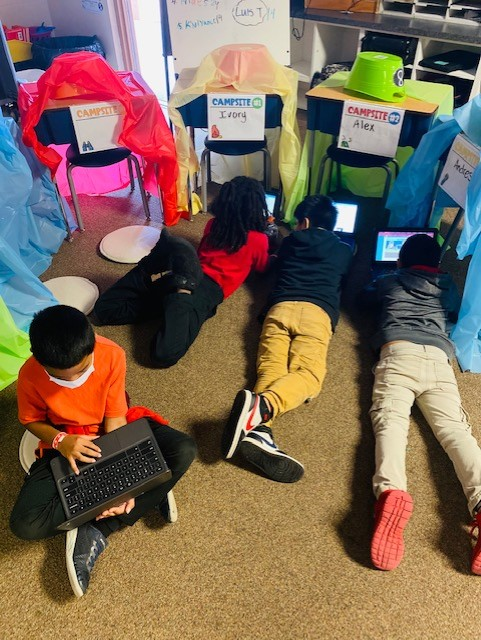 ColonialElem's tweet photo. "Camp Learn A lot, We're Ready for S'more Learning!" Students were so exciting walking into Ms. Whitten's classroom today! Awesome Job! โบ๏ธ๐๏ธ๐ซ๐๐#loveleeschools #leetweets #thirdgradefun https://t.co/0DwyemB13H
