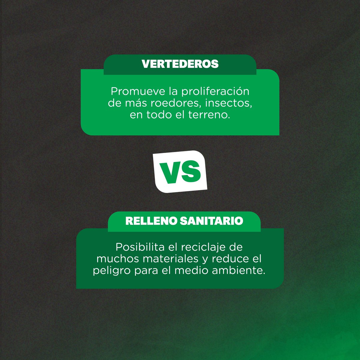 vermontrd's tweet photo. 🤔¿Aún no sabes la diferencia de un vertedero a cielo abierto y un relleno sanitario?

👉🏻Desliza y conoce cuáles son algunas de sus diferencias para que puedas tomar conciencia e identificar qué es lo mejor para tu entorno. 

 #VermontRD  #rellenosanitario #impactoambiental https://t.co/MGNDayVzji