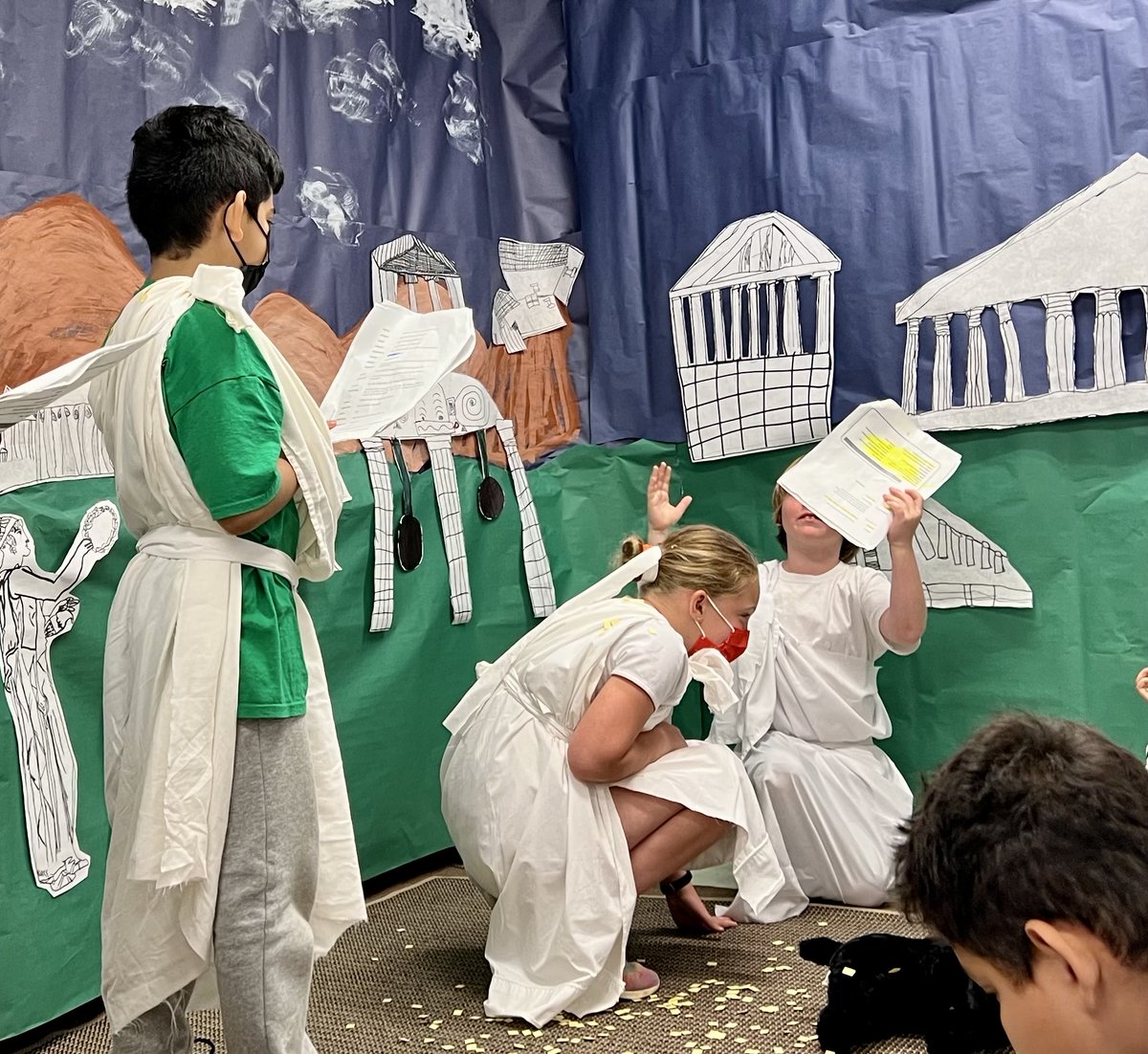 Margaret Campbell (@mscampbell_aart) on Twitter photo It was all Ancient Greek in 3rd grade today <a href="/WoodburnES/">Woodburn Elementary School</a>! The students had fun recreating the myths in togas of course! It was all Ancient Greek in 3rd grade today <a href="/WoodburnES/">Woodburn Elementary School</a>! The students had fun recreating the myths in togas of course!