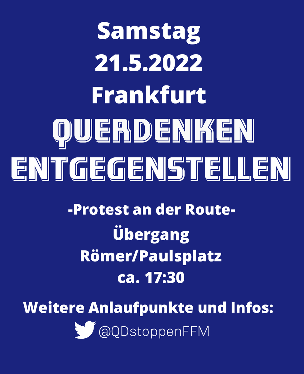 QDstoppenFFM's tweet photo. Kommt morgen zum Gegenprotest!
#ffm2105 https://t.co/g3JrOBImyw