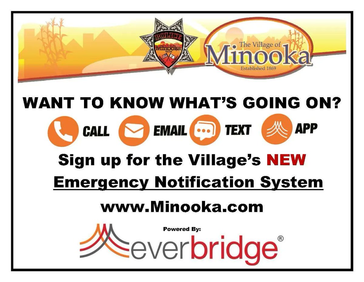 SenatorRezin's tweet image. Residents living in Minooka--- Make sure you stay in the know! 

#MinookaIllinois #38thSenateDistrict #EmergencyNotifications 

facebook.com/villageofminoo…