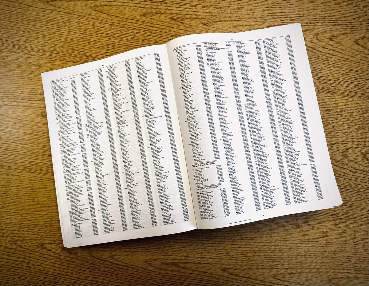 NWPLibrary's tweet photo. A few close ups from the 1982-1983 Criss Cross city directory ❤️💙❤️
#newwest #nwplibrary #papercutter #bookmending #vintage #librariansrock #oldbooks #bookmendingmaterials #citydirectory #weloveoldbooks https://t.co/dAVbN5EouV