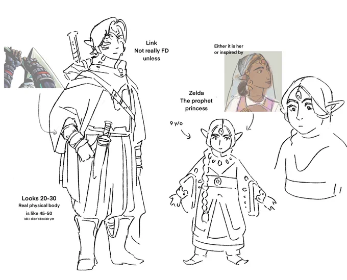 Some more concepts for a LoZ idea that I'm too embarrassed to explain cuz it gives me soft feelings aaa 