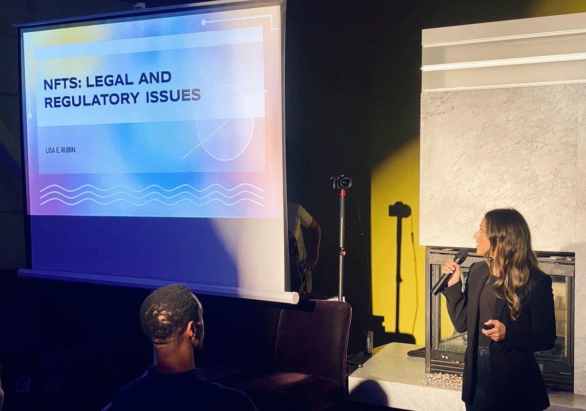 lisaerubin's tweet photo. Are NFTs securities? If collectibles, generally not. Factors like fractionalization, marketing as an investment, and others can increase risk.

Thanks @NFTSanFrancisco for hosting a great event. Love being able to share a legal perspective + meet others in web3. #NFTCommunity https://t.co/BXpRzei4Wv