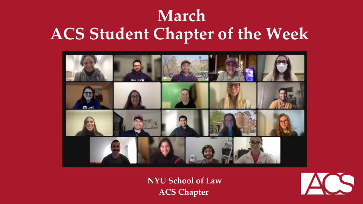 ACSstudents's tweet photo. ICYMI: Itβs #fbf and itβs time for a recap of this semester! π€ Read all about this semester's ACS #StudentChapterOfTheWeek features on our website. Thank you all for your incredible work! β¨ https://t.co/3V8uHrDhSp