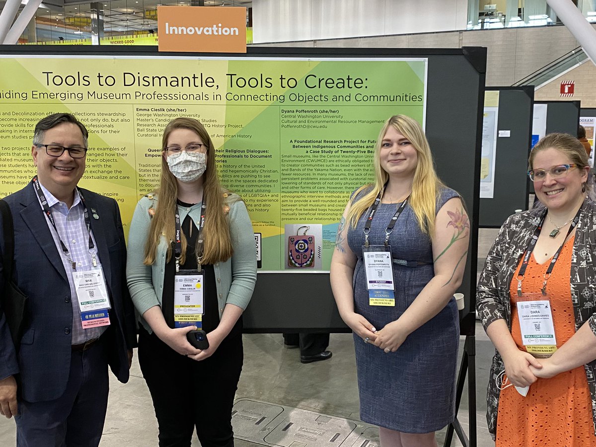 Delighted to see Emma Cieslik’s poster on connecting objects and communities at #AAM2022. <a href="/GWMuseumStudies/">GW Museum Studies</a> is proud of you, Emma!
