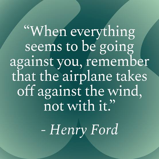 A Great and Former American Industrialist has written nice line about that how we want struggle in life and compares the same with the Airplane that takes Off in opposite direction of the wind #henryford #motivation #motivationalquotes #inspiration #inspirationalquotes #struggle