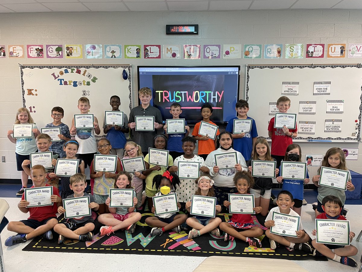 Our final character trait of the year is trustworthiness! Thank you to these leaders for being a great example to their peers!