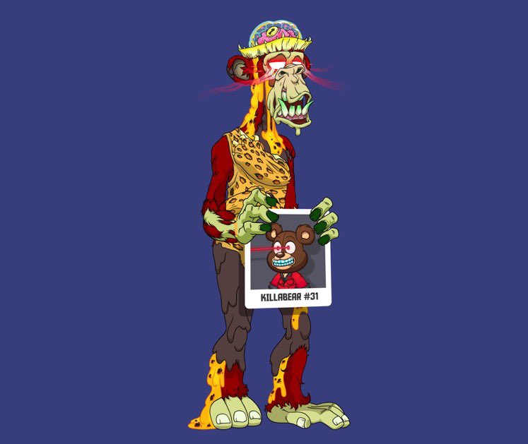 Thanks so much <a href="/killabearsnft/">KILLABEARS 🐻</a> for creating this dirty laser combo with my M2 laser. Love it. #killabears #MAYC