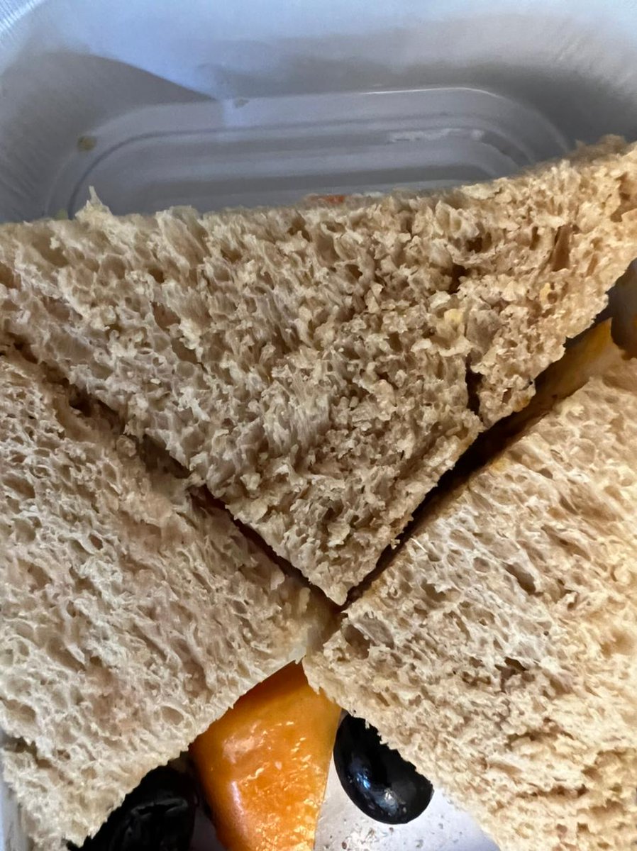 geetendra_dr's tweet photo. Dear Indigo #IndiGoairlines #indigo #IndiGoflight #indigoairlines #indigo
eat with us
It’s a sandwich with fungus 
I know it’s my fault that I pre booked it. 
और कुछ बोलूँगा तो हो सकता है तुम्हारे ग्राउंड स्टाफ़ कूट दे 
आजकल उनका मूड ठीक नहीं है ना …. गर्मी बहुत पड़ रही है ना https://t.co/OCaUsd0JNB