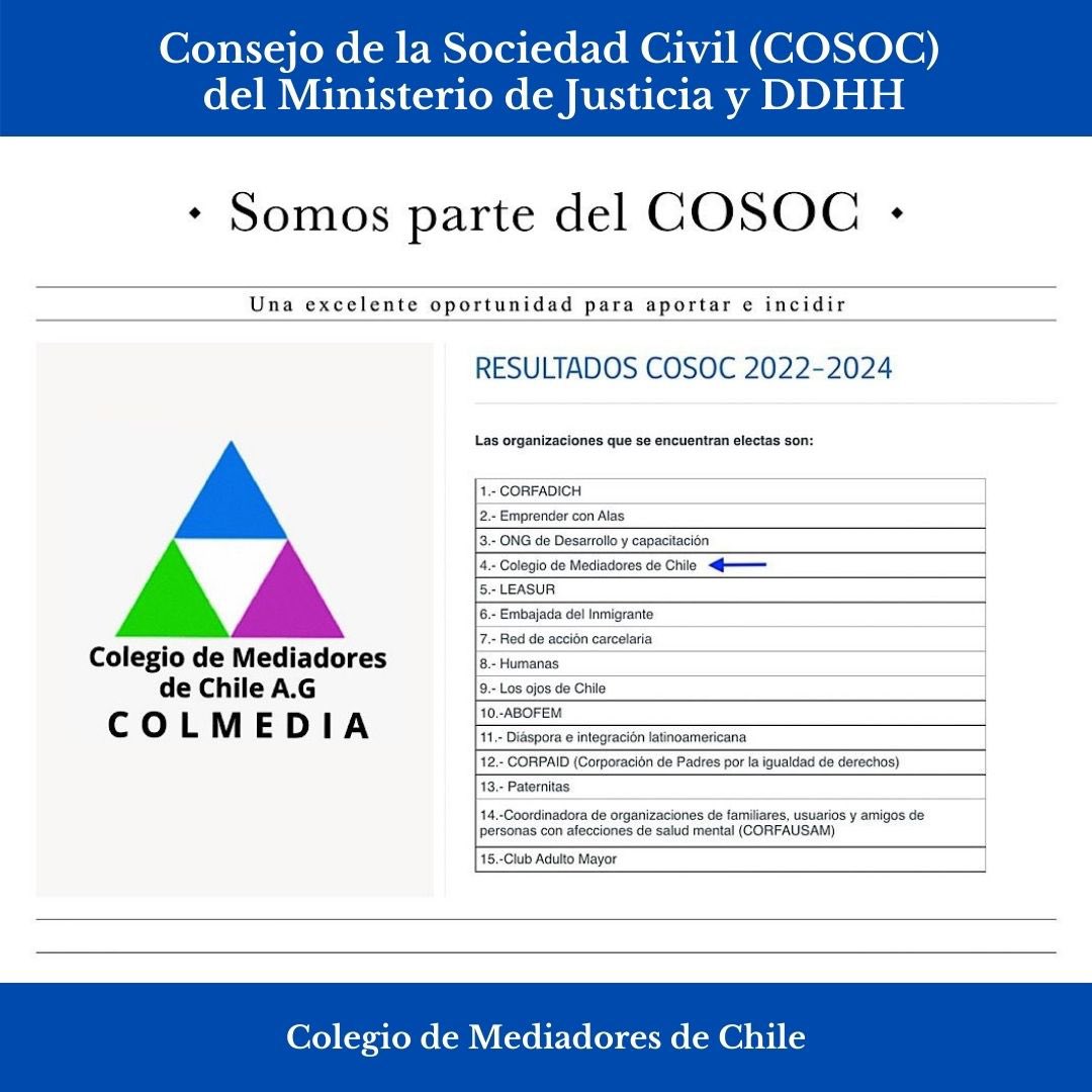 Q𝘂𝗲𝗱𝗮𝗺𝗼𝘀 𝗱𝗲𝗻𝘁𝗿𝗼 𝗱𝗲 𝗹𝗮𝘀 𝟭𝟱 𝗼𝗿𝗴𝗮𝗻𝗶𝘇𝗮𝗰𝗶𝗼𝗻𝗲𝘀 𝗾𝘂𝗲 𝗶𝗻𝘁𝗲𝗴𝗿𝗮𝗿𝗮́𝗻 𝗲𝗹 𝗰𝗼𝗻𝘀𝗲𝗷𝗼 𝗱𝗲 𝗹𝗮 𝗦𝗼𝗰𝗶𝗲𝗱𝗮𝗱 𝗖𝗶𝘃𝗶𝗹 (𝗖𝗢𝗦𝗢𝗖) 𝟮𝟬𝟮𝟮-𝟮𝟬𝟮𝟰 del Ministerio de Justicia y DDHH.
¡Vamos x la Colaboración y participación!