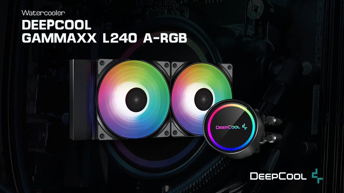 Hardstore's tweet photo. O watercooler Deepcool GAMMAXX L240 A-RGB entrega segurança, temperatura sob controle e muito estilo para o seu computador! 

➡ Confira: https://t.co/zAhySCzRZO https://t.co/jYuVYWPlIa