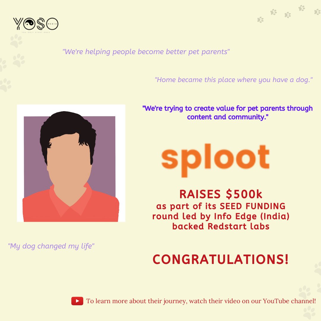 yosomedia's tweet photo. YOSO Media heartily congratulates Sploot for raising $500k as part of their Seed Funding!

@wesploot @kaushalgee 

watch their journey here: https://t.co/28x6DaT2Lz https://t.co/9Cl5pqSwd0