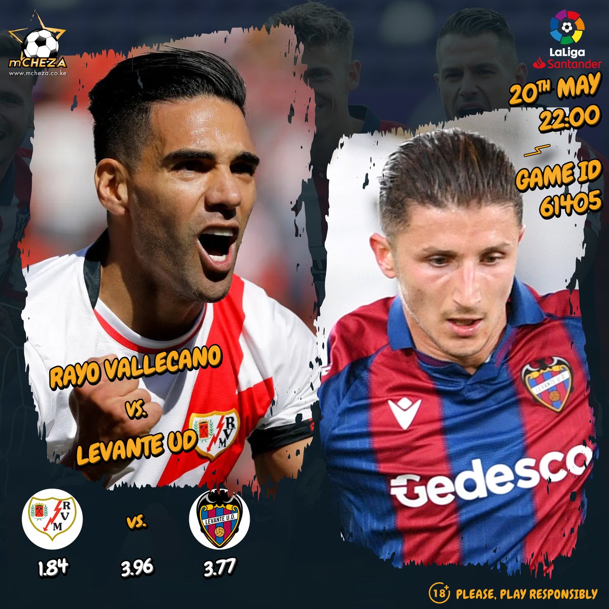 Mcheza_Care's tweet photo. Already relegated Levante UD travel to Estadio de Vallecas in Vallecas Spain as the comfortable mid tabled Rayo Vallecano are set to increase their season tally @ 10 pm should they win or will they?

#mCHEZAKE
#LaLigaSantander
#RayoLevante
#ChezaNamCHEZA
#ShindaNamCHEZA https://t.co/WMdPra4JcA