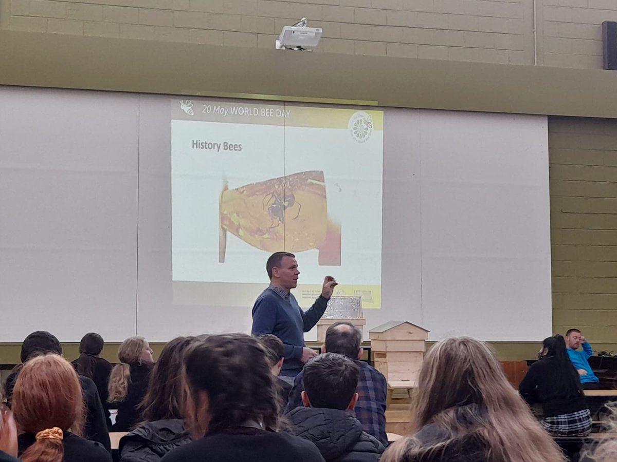 BeaufortBee's tweet photo. Beaufort Beekeeper giving talks on honeybees and beekeeping on World Bee Day. Well done. https://t.co/XsIyBYNnUb