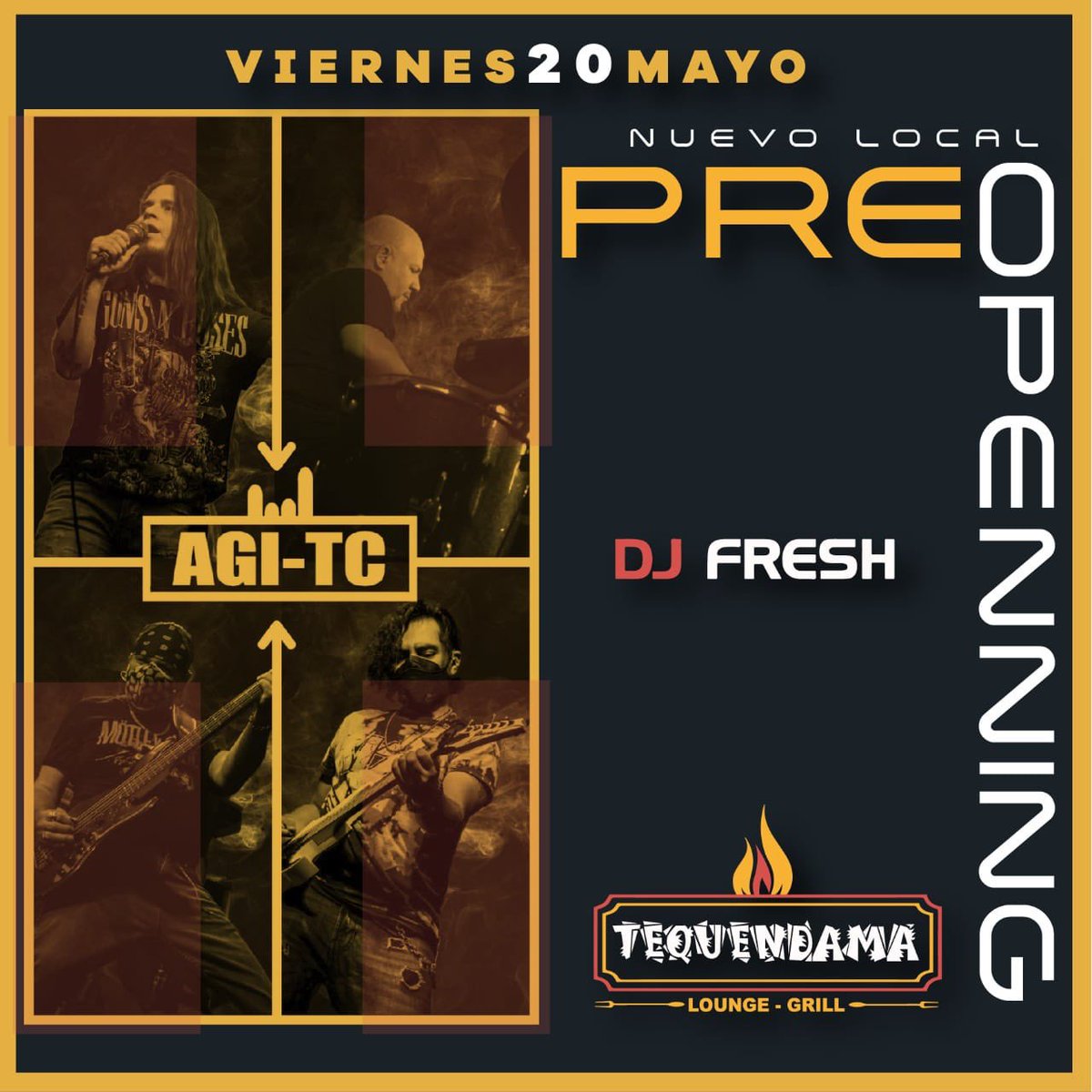 AGI_TC's tweet photo. Nos vemos hoy viernes 20.05 en el PRE OPENNING de el nuevo TEQUENDAMA GRILL en Los Olivos. 🙌🏼 https://t.co/jibXCADW6U