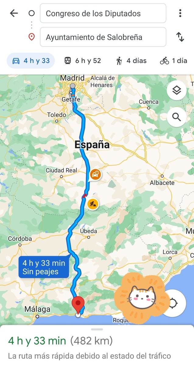 ppotums's tweet photo. Oye @Macarena_Olona te mando cómo llegar a Salobreña desde Madrid para ir a recurrir lo de tu padrón. Que está visto que no sabes ni dónde está, Macarena https://t.co/9fCOdbeQss