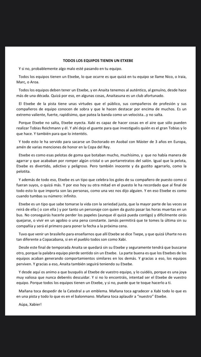 Y estas son algunas de las cosicas que me apetece contaros sobre <a href="/Etxeberria8/">Xabier Etxeberria</a> .
Gracias por tantísimo, Txepe.
  #🚀♾️