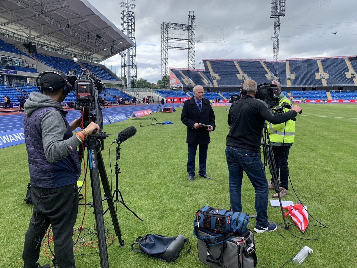 BBCLouisa's tweet photo. Preparing to be live at 1830 from the #alexanderstadium as the stadium prepares for its first competition ahead of the #commonwealthgames @nickowentv is ready… @bbcmtd’s ready… are you ready?! #action! https://t.co/XBt8kelrzs