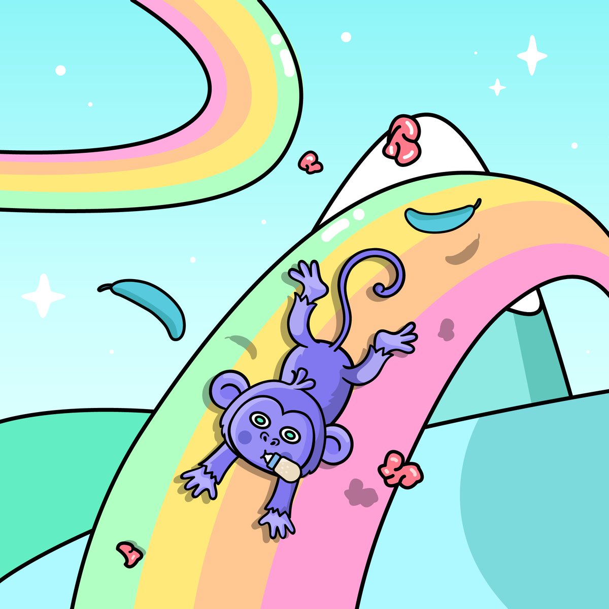 BAPEZNFT's tweet photo. Yoo.. 🙊 🙈 🐵 

Are these colors are familiar to you from a collection?👀 

We are very excited about possible slide -oh no, i mean collab- with you doodles alpha 📃✏️

@bapezNFT x @doodles

 🌈 Giveaway Time🌈 
25 Free Mint 
25 OG Bapezlist 

Like, RT &amp; Tag frens
#NFTGiveaway https://t.co/2iose0HlmP