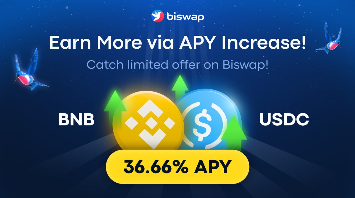 Biswap_Dex's tweet photo. 🔥Experience Boosted Biswap Farm!🔥
 
Catch hot APY on @Biswap_Dex!
👉https://t.co/VPZviFLq5x
 
🚀 36.66% APY for BNB - USDC
 
Hurry to provide liquidity &amp; make a stellar profit on Biswap farms!
#DeFi #DEX #BNBChain https://t.co/xc8gakAO6R