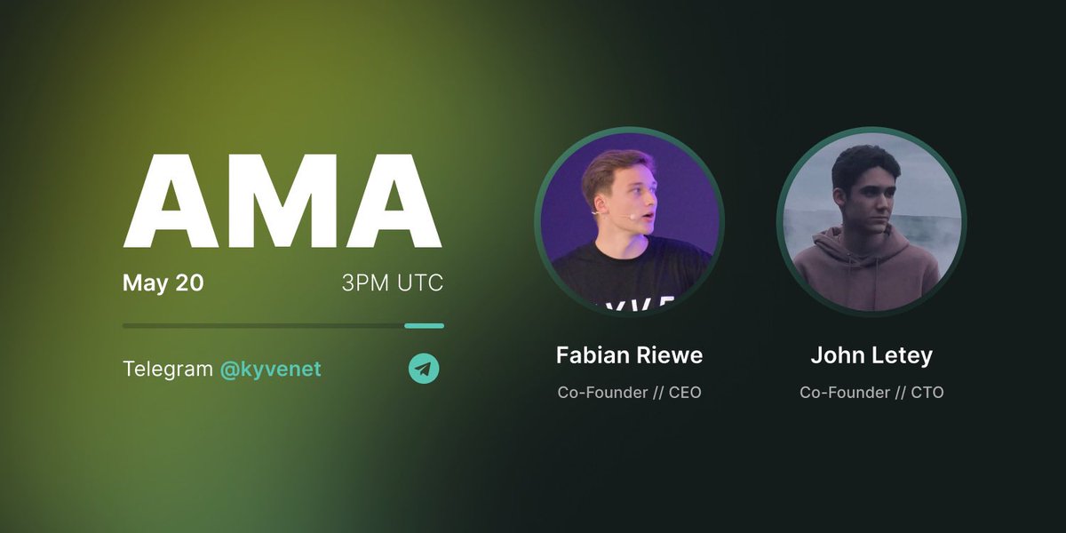 KYVE 💫 (@kyvenetwork) on Twitter photo Calling all KYVE-ers! Have some questions on our switch to <a href="/cosmos/">Cosmos - The Interchain ⚛️</a> or recently launched incentivized testnet?
Join our #AMA today where our founders <a href="/RieweFabian/">Fabian Riewe</a> & <a href="/johnletey/">John</a> will go over new updates & answer your questions!
⏰ Today at 3PM UTC
📍 t.me/kyvenet Calling all KYVE-ers! Have some questions on our switch to <a href="/cosmos/">Cosmos - The Interchain ⚛️</a> or recently launched incentivized testnet?
Join our #AMA today where our founders <a href="/RieweFabian/">Fabian Riewe</a> & <a href="/johnletey/">John</a> will go over new updates & answer your questions!
⏰ Today at 3PM UTC
📍 t.me/kyvenet