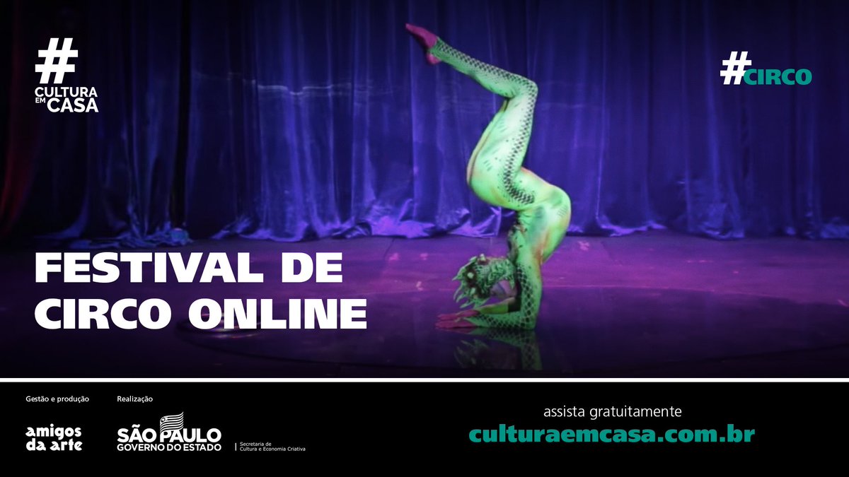 culturaemcasasp's tweet photo. Se você quer conteúdo diferente, dá uma olhada no Festival de Circo Online!

https://t.co/s4PSqc8Tlg

#GovernoSP #CulturaSP #AmigosdaArte #CulturaEmCasa https://t.co/KNmd8RBRoR