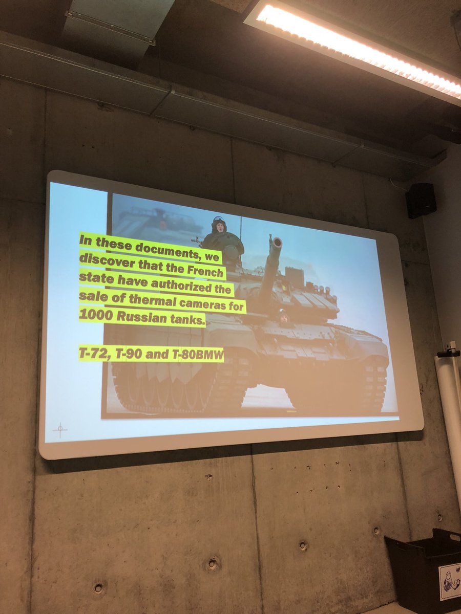 Listening to <a href="/GeoffreyLivolsi/">Geoffrey Livolsi</a> talk at <a href="/DataharvestEIJC/">Dataharvest - EIJC</a> on how French military equipment is used in Russia's war in Ukraine. #EIJC22