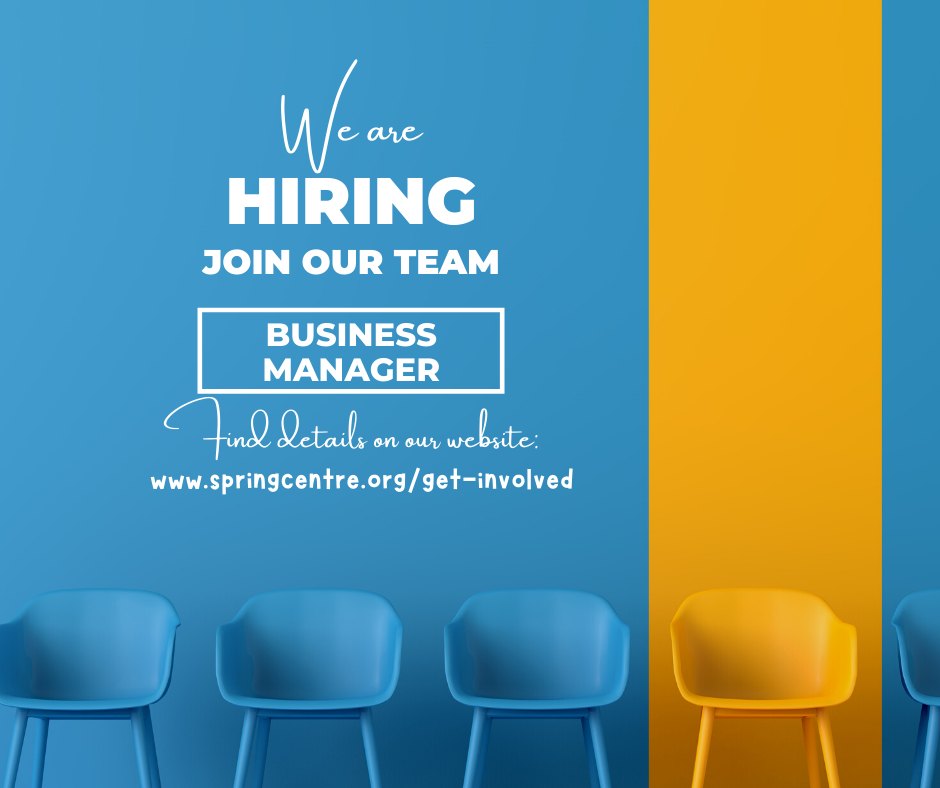 Do you have a passion for making a difference? Would you like to join our team? We have two paid roles at the moment. Please check out our website for full job description. springcentre.org/get-involved/ Closing date: 10 June 2022 Interviews: week commencing 20 June 2022