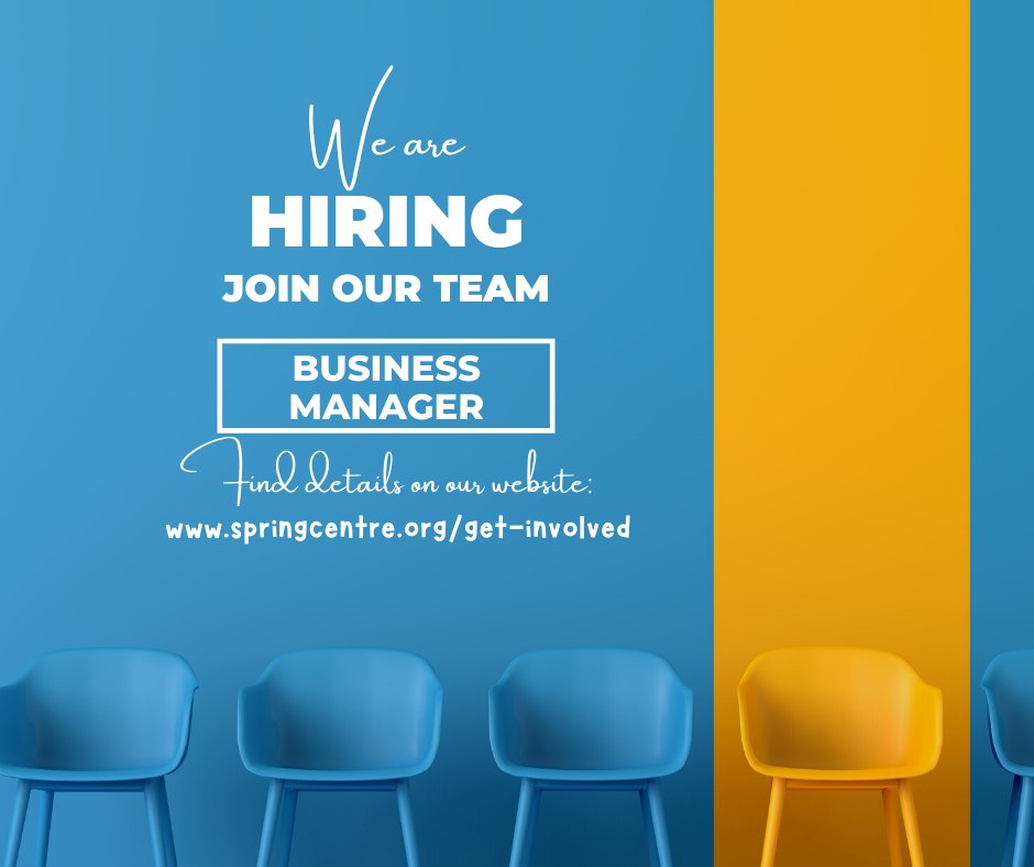 Do you have a passion for making a difference? Would you like to join our team? 
We have two paid roles at the moment. Please check out our website for full job description.
springcentre.org/get-involved/
Closing date: 10 June 2022
Interviews: week commencing 20 June 2022