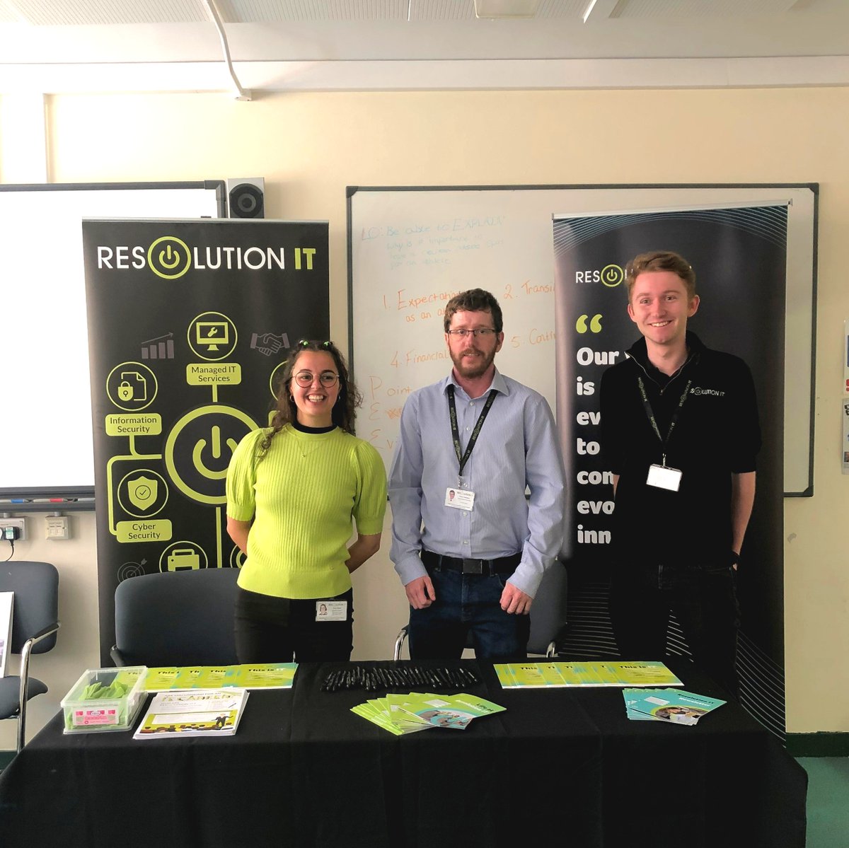 resolutionitgsy's tweet image. We had a great morning at The Guernsey Institute&apos;s careers fair yesterday. It was lovely to speak to students who are looking to begin their career journey and explain all the different cogs that make up a company like ours. 
#ThisisIT #ResolutionIT #Techcareers