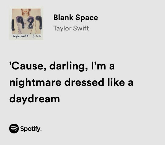 Taylor Swift – Blank Space Lyrics