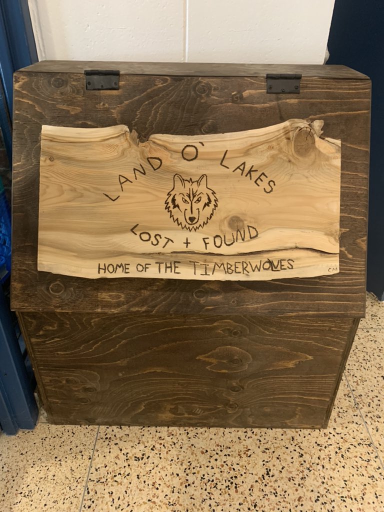 Huge thanks to <a href="/GREC_LDSB/">Granite Ridge</a> and Mr. Wilson’s Grade 11/12 Shop class for making our beautiful new lost and found bin! #TeamworkMakesTheDreamWork