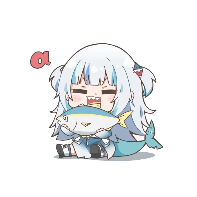 #gawrt  
#gawrgura 

さかなさかなさかな～!🐟
さかな～をたべ～ると～!🦈 