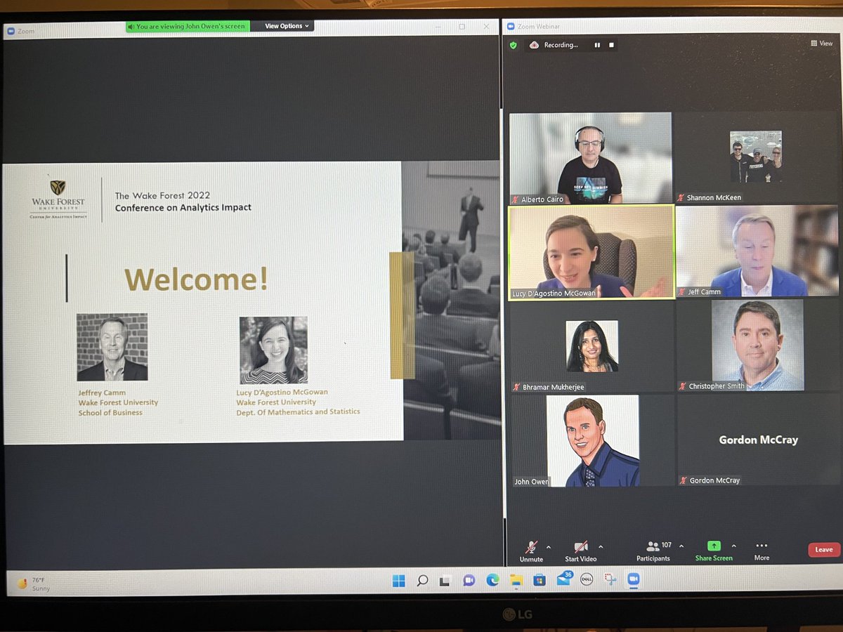 Communicating with Healthcare Data: Lessons Learned from the Pandemic. Live! #datadeacs ⁦<a href="/WakeForestBiz/">Wake Forest Biz</a>⁩