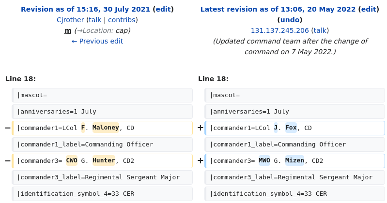 gccaedits's tweet image. 33 Combat Engineer Regiment Wikipedia article edited anonymously from Canadian Department of National Defence en.wikipedia.org/w/index.php?di…