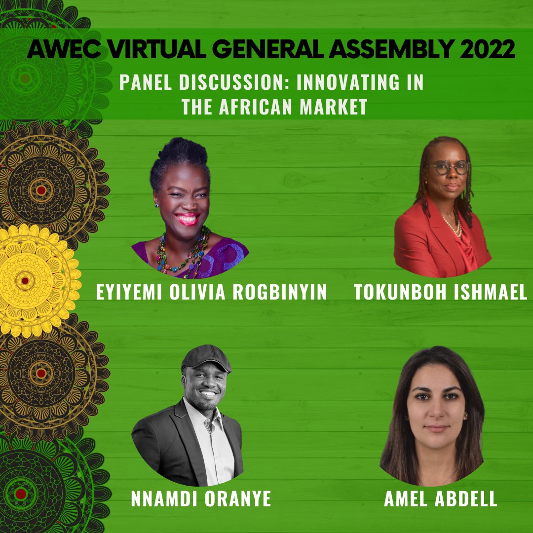 WeAreAWEC's tweet photo. In the world of business, innovation is more than a buzzword…It’s a necessity!  But, what does it really mean to be an innovative entrepreneur on the continent? Here are some thought-provoking insights from our panelists at the #AWEGA https://t.co/aFpTSK81NX
