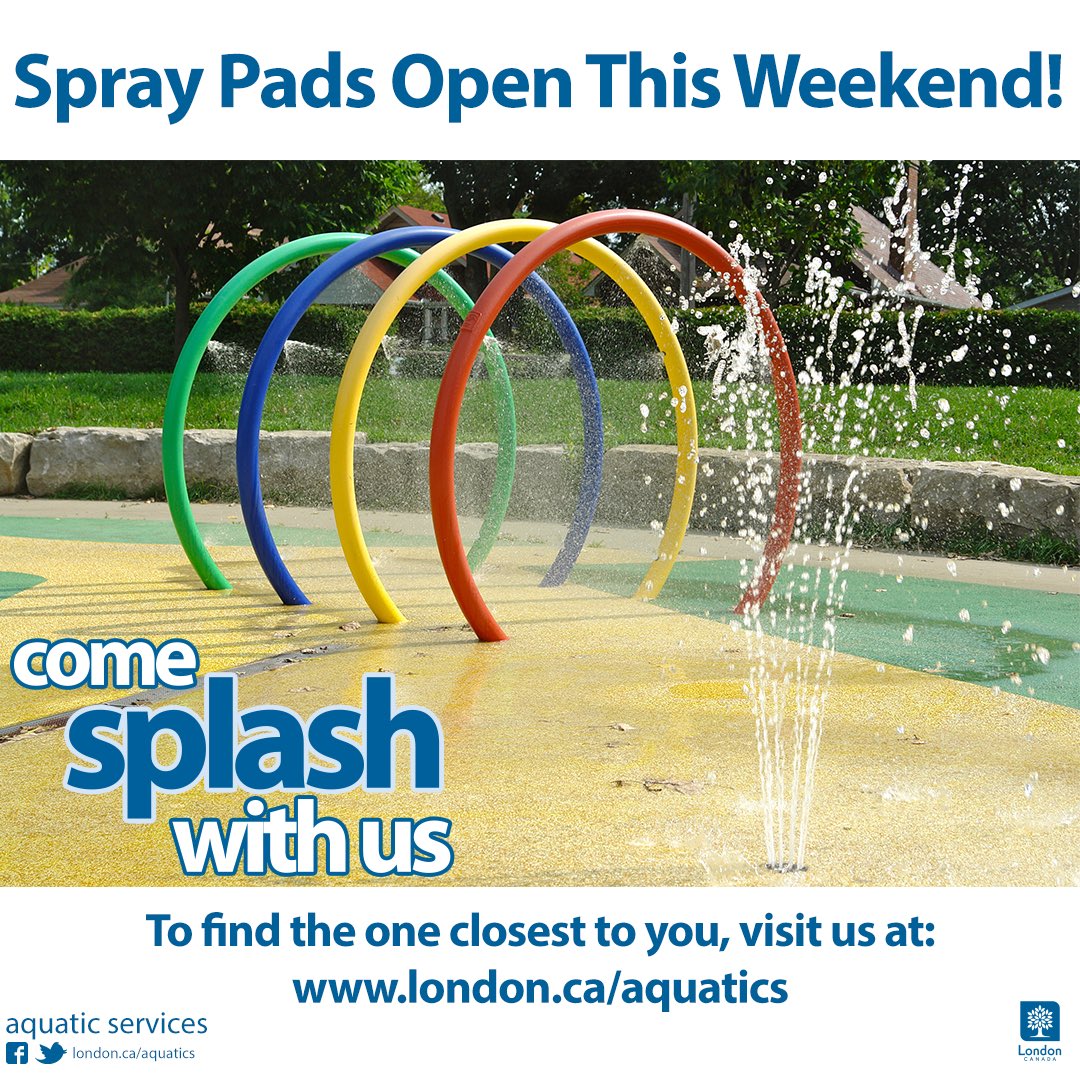 Summer is here! Beat the summer heat by cooling off at one of our spray pads! For the spray pad closest to you visit us at london.ca/aquatics.

#ldnont #londonontario #beattheheat