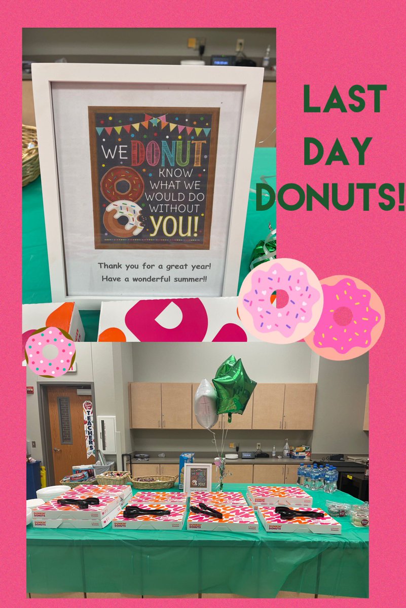 Griffin PTA treated the staff to donuts to celebrate the LAST DAY OF SCHOOL!! We “donut” know what we’d do without our amazing staff!! 💚💛🍩